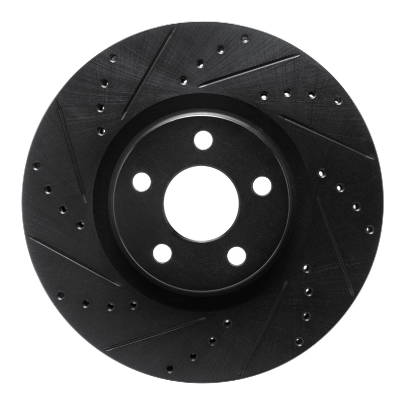Ford Edge Brake Rotor (1) - Front Left - R1 Concepts - Drilled & Slotted - Black - `15-`20